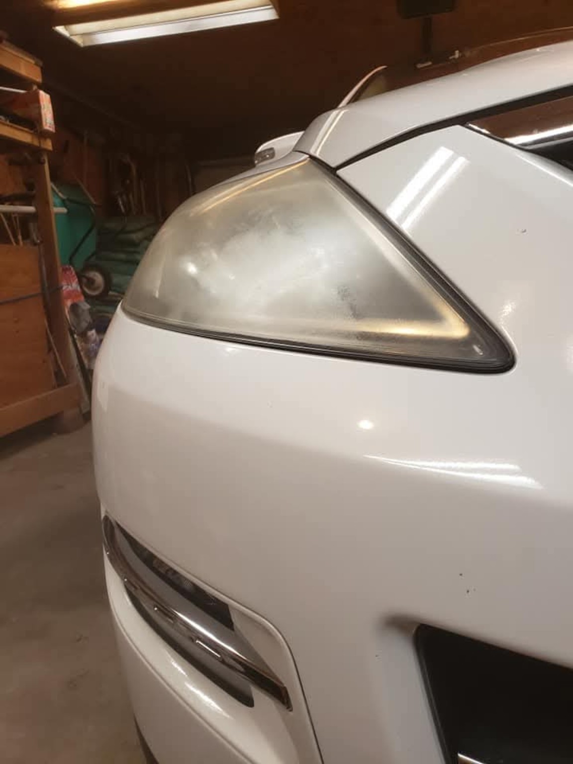 Headlight before restoration